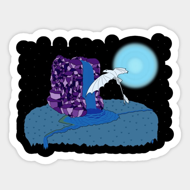 Light Fury at Waterfall Night 2 Sticker by Lyondor